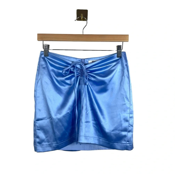 NWOT Tiger Mist Satin Mini Skirt in Baby Blue Size S - Picture 5 of 13